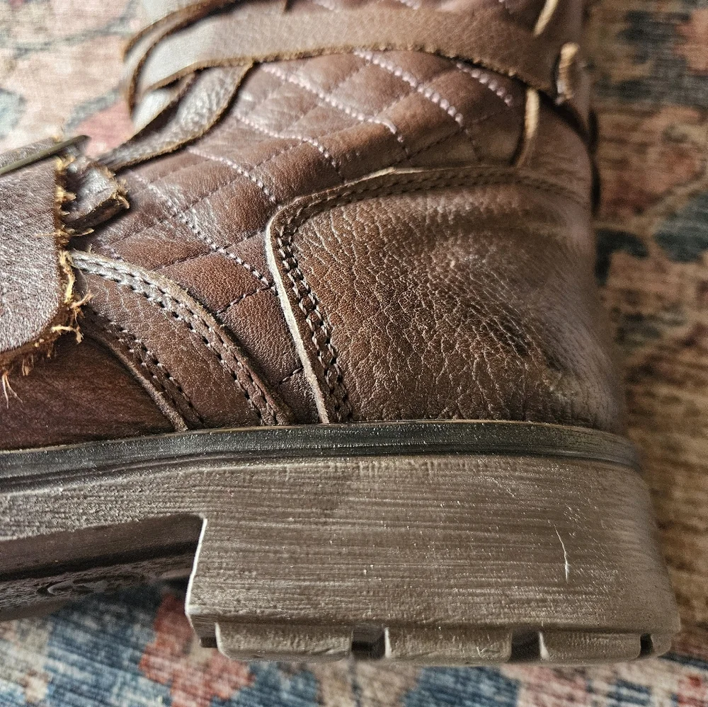 Brown Leather Buckle Boots - Picture 14 of 14